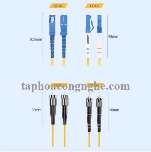 Ugreen 70664 3M SC-SC cáp nhảy quang Single mode màu vàng Optical Fiber NW131 30070664
